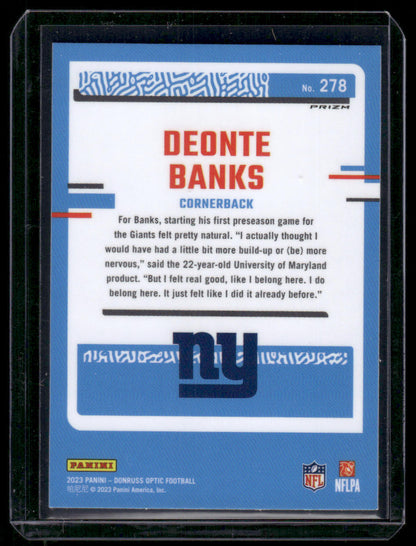 2023 Panini Donruss Optic Deonte Banks #278 Holo Rated Rookie