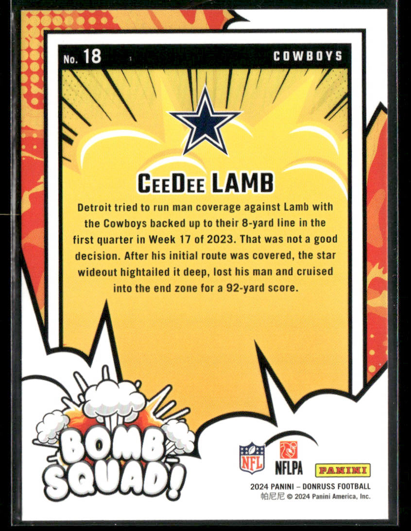 2024 Panini Donruss Football CeeDee Lamb #18 Bomb Squad