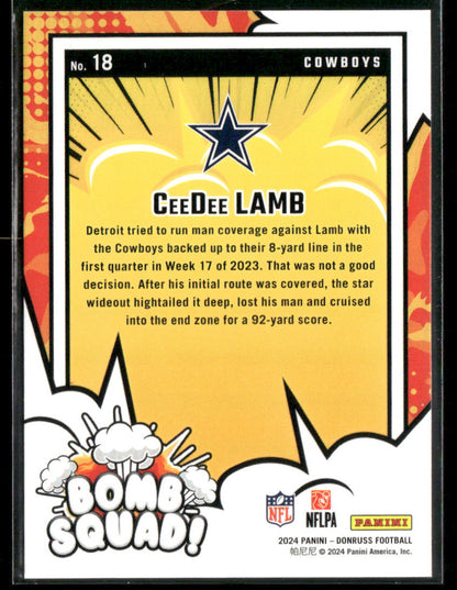 2024 Panini Donruss Football CeeDee Lamb #18 Bomb Squad