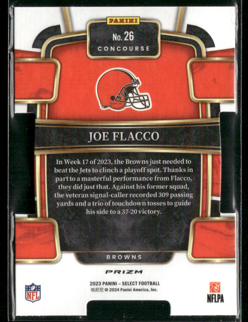 2024 Panini Select Joe Flacco #26 Red/Black Die-Cut