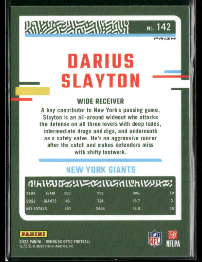 2023 Panini Donruss Optic Darius Slayton #142 prizm