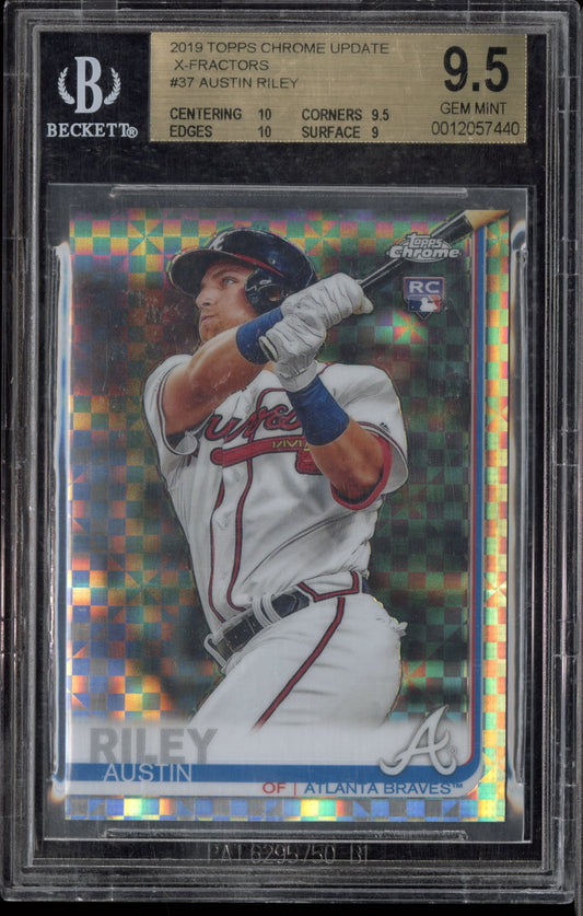 2019 Topps Chrome Update X-Fractors Austin Riley #37 /199 BGS 9.5