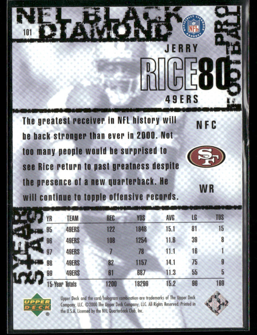 2000 Upper Deck Black Diamond Jerry Rice #101