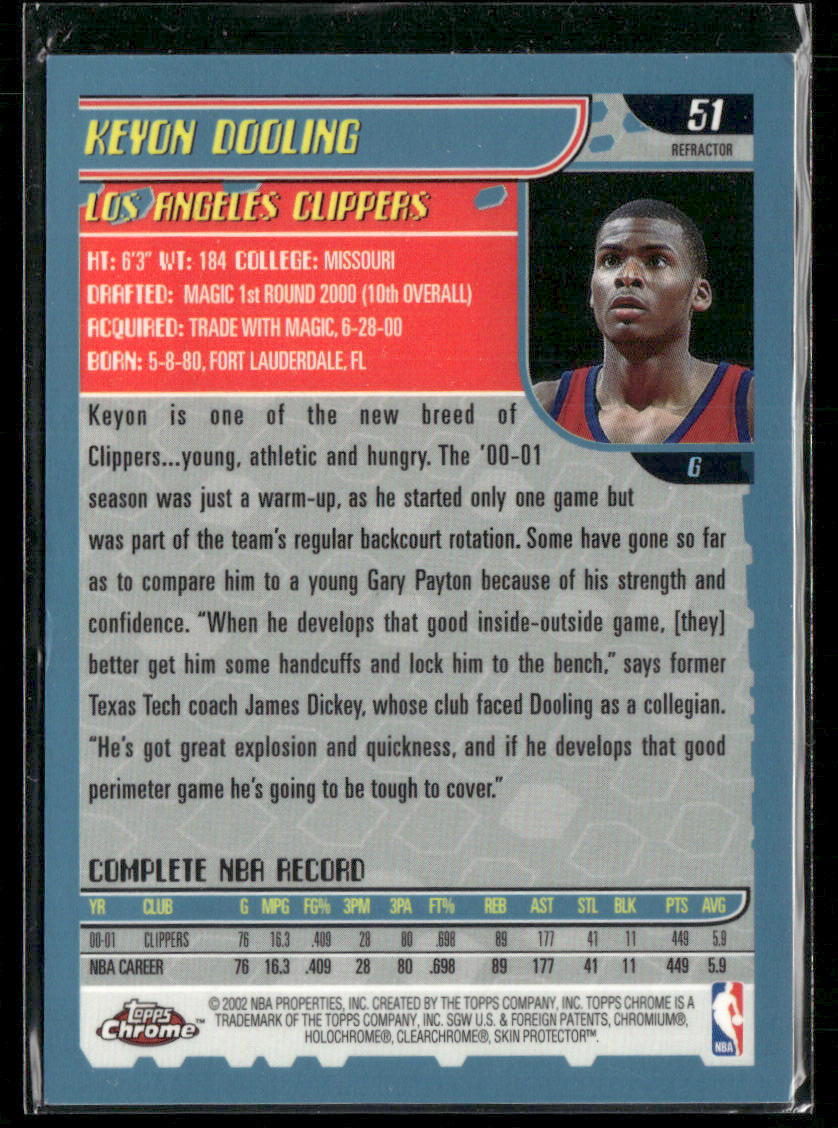 2001-02 Topps Chrome Keyon Dooling #51 Refractor