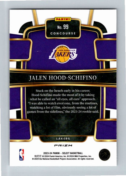 2023 Panini Select Jalen Hood-Schifino #99 Silver Prizm Rookie