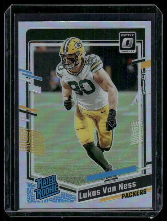 2023 Panini Donruss Optic Lukas Van Ness #240 Holo Prizm Rated Rookie