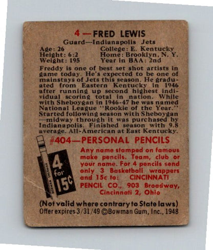 1948 Bowman Fred Lewis #4