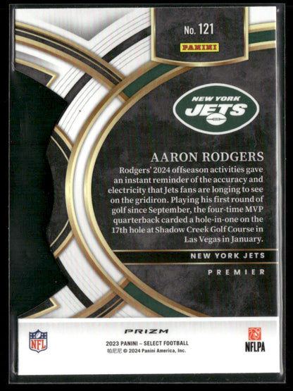 2023 Panini Select Aaron Rodgers #121 Premier Black and Green Die Cut