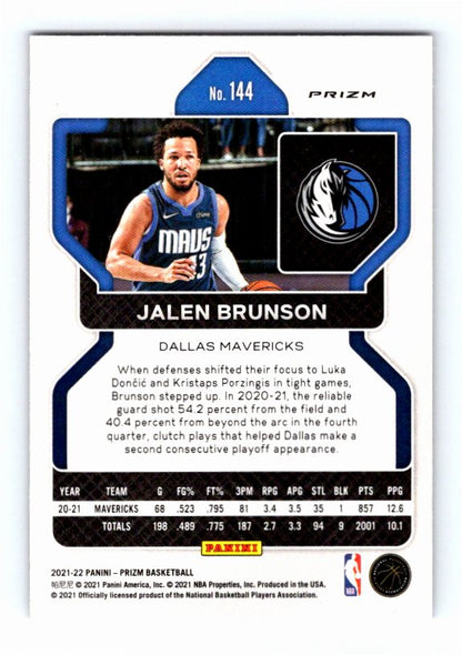 2021 Panini Prizm Jalen Brunson #144 Red Ice Prizm