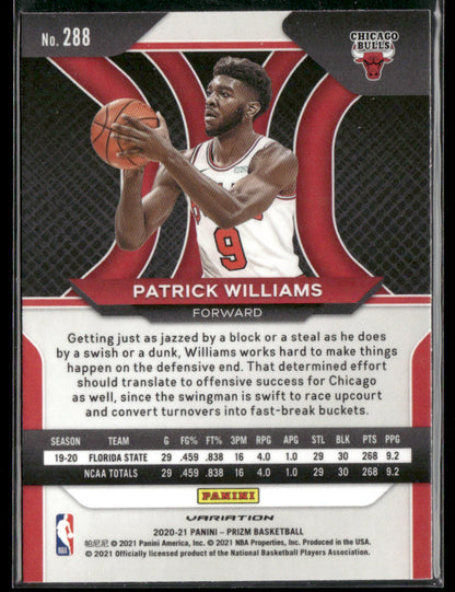 2020-21 Panini Prizm Patrick Williams #288 Rookie