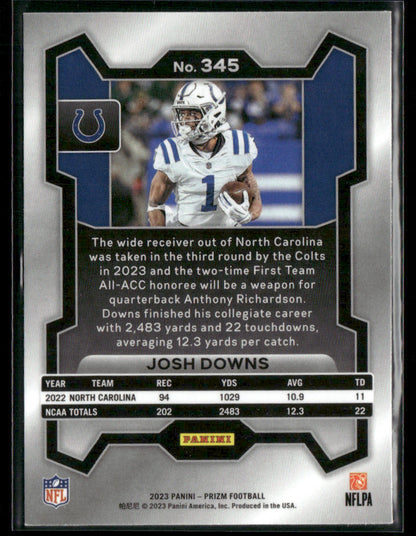 2023 Panini Josh Downs #345 RC