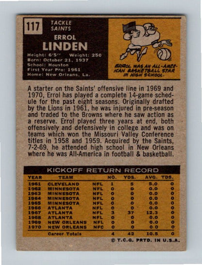 1971 Topps Errol Linden #117