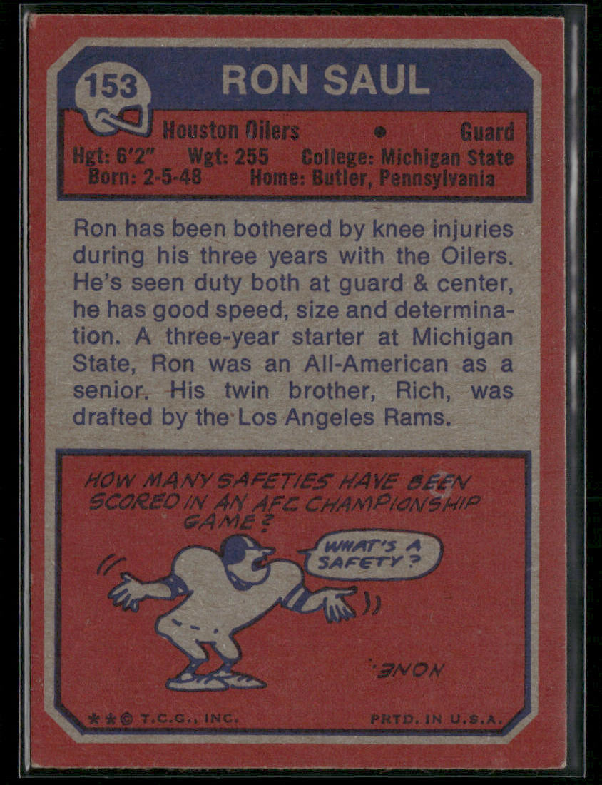 1973 Topps Ron Saul #153