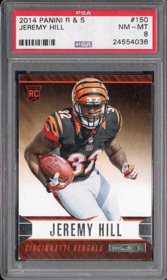 2014 Panini Rookies & Stars Jeremy Hill #150 PSA 8