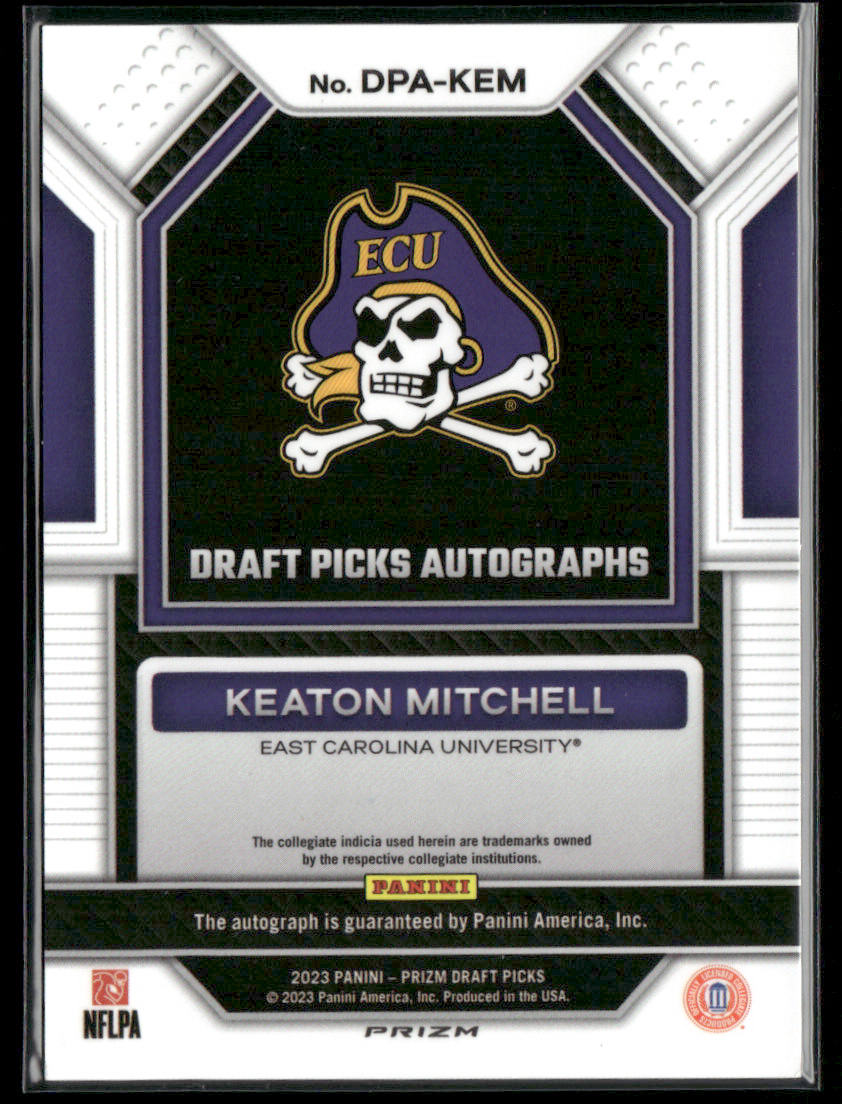 2023 Panini Draft Picks Keaton Mitchell #DPA-KEM Prizm