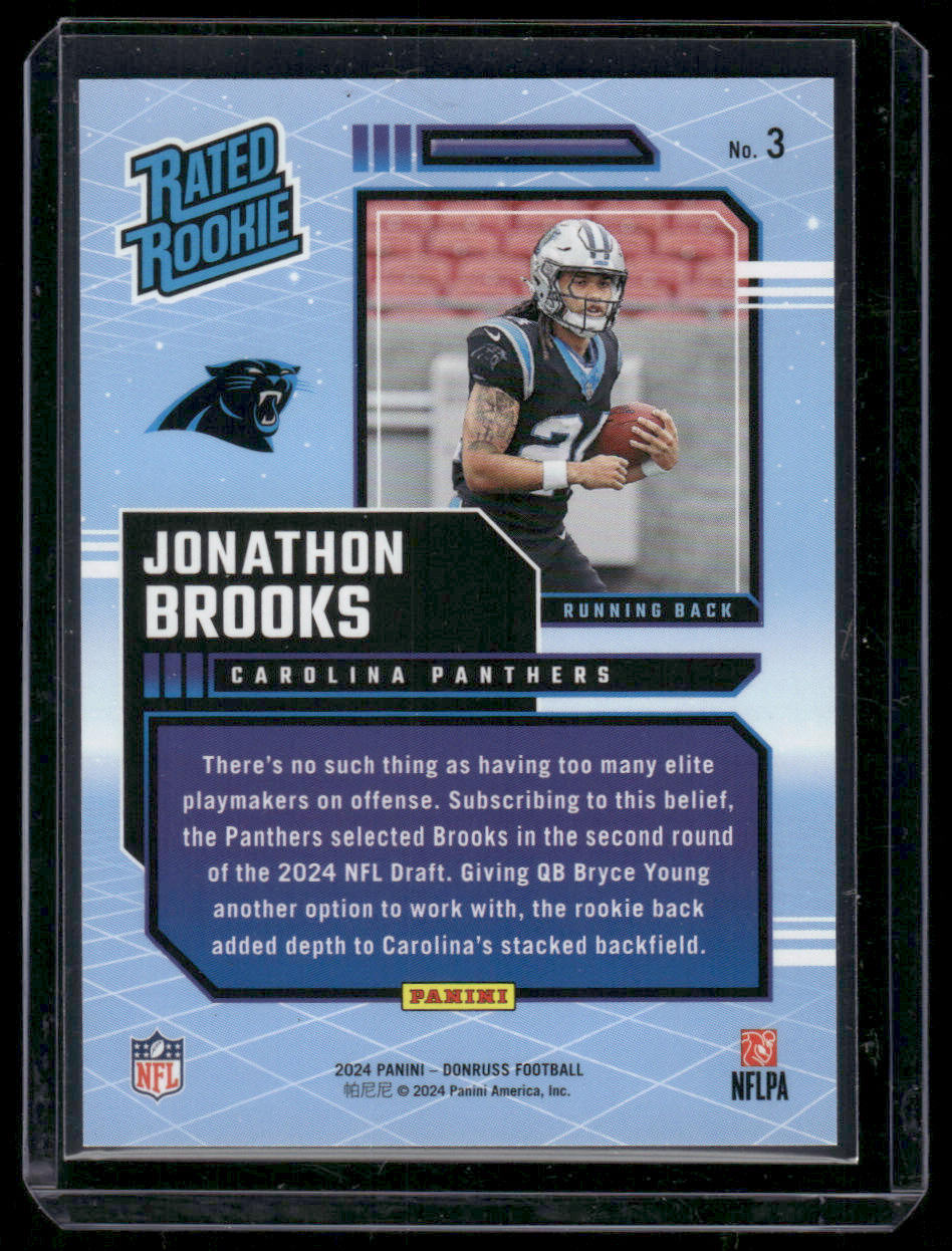 2024 Panini Donruss Jonathon Brooks #3 Retro Rated Rookie