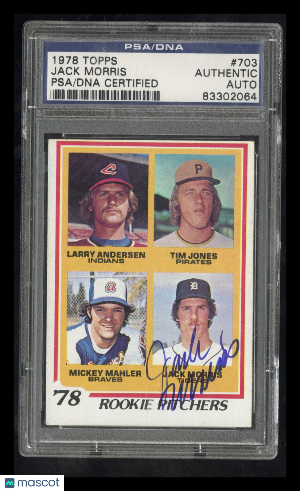 1978 Topps Jack Morris #703 PSA/DNA Rookie Pitchers Auto PSA Authentic