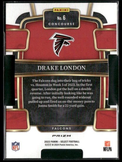 2023 Panini Select Drake London #6 Die Cut