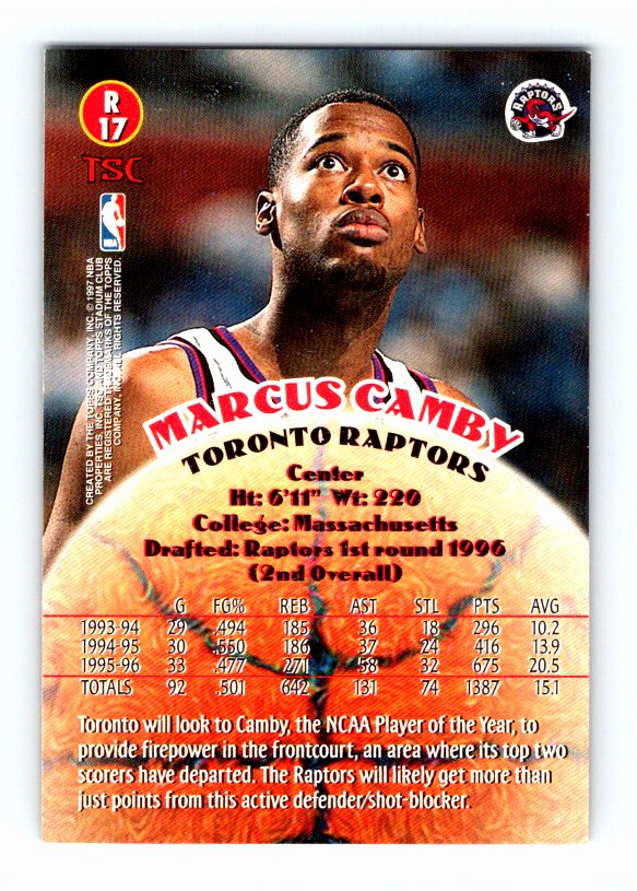 1996 Topps Stadium Club Marcus Camby #R17 Rookies