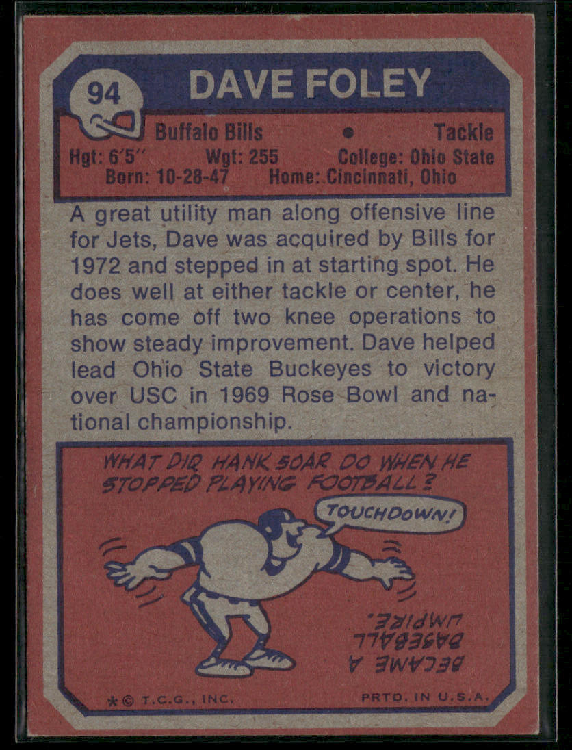 1973 Topps Dave Foley #94