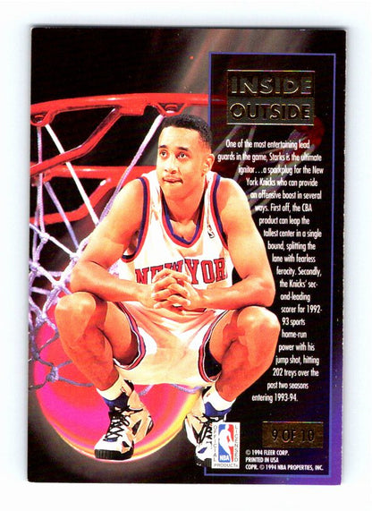 1993 Fleer Ultra John Starks #9 Inside Outside