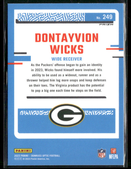 2023 Panini Dontayvion Wicks #249 Rated Rookie