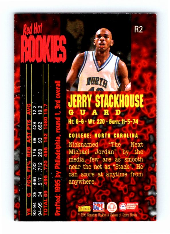 1995 Signature Rookies Jerry Stackhouse #R2 Rookie