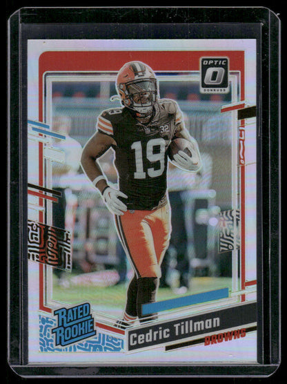 2023 Panini Optic Cedric Tillman #224 Holo Prizm Rated Rookie