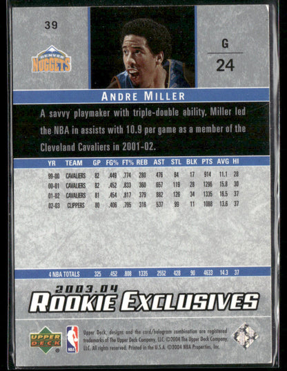 2003 Upper Deck Rookie Exclusives Andre Miller #39