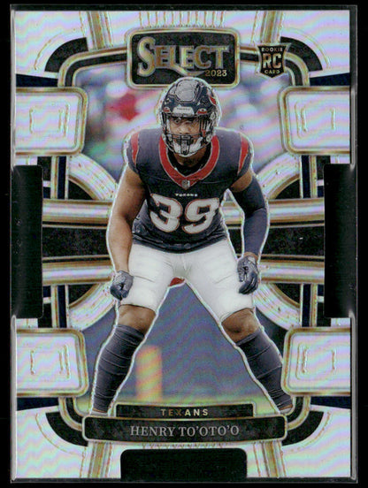 2023 Panini Select Henry To'oto'o #39 Die Cut Silver Prizm RC