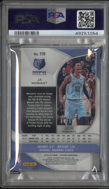 2019 Panini Spectra Ja Morant #119 Celestial /99 PSA 9