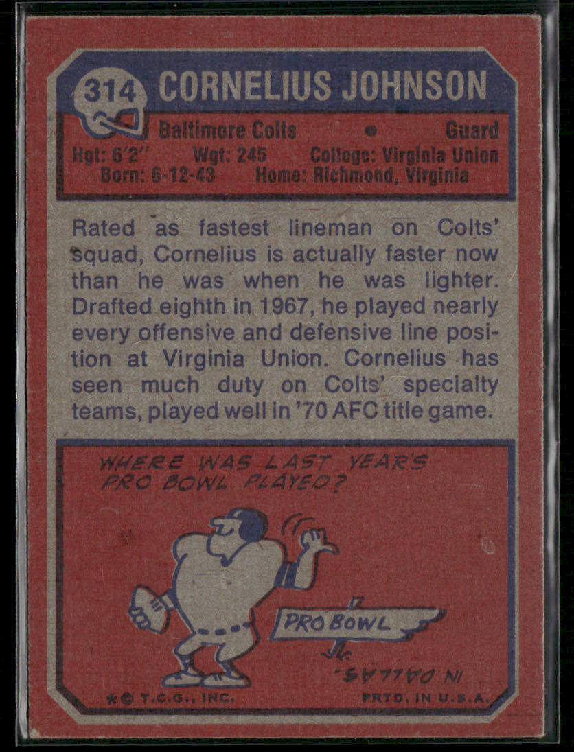 1973 Topps Cornelius Johnson #314