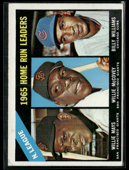 1966 Topps Billy Williams Willie Mays Willie McCovey #217 Home Run Leaders