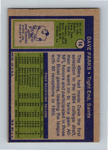 1972 Topps Dave Parks #14