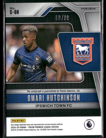 2024-25 Panini Prizm Premier League Omari Hutchinson #S-OH Silver Auto 50/99 RC