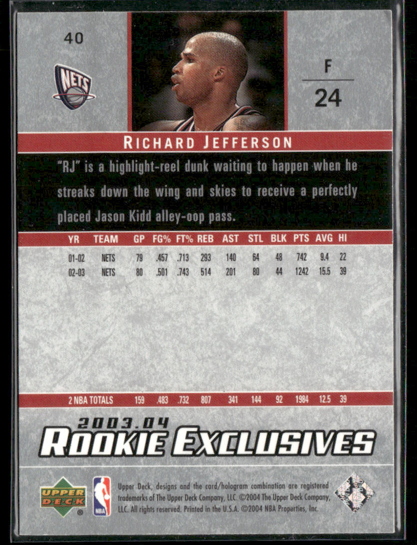 2003 Upper Deck Rookie Exclusives Richard Jefferson #40