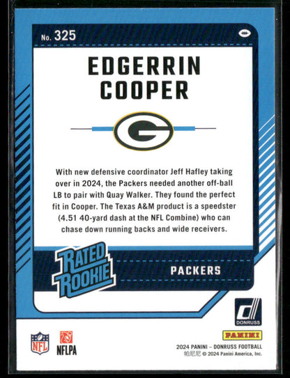 2024 Donruss Edgerrin Cooper #325 Rated Rookie