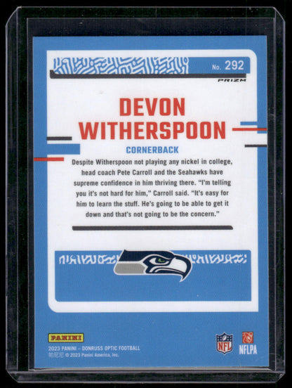 2023 Panini Optic Devon Witherspoon #292 RC Rated Rookie