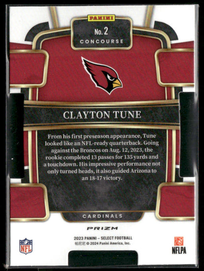 2023 Panini Select Clayton Tune #2 Die Cut