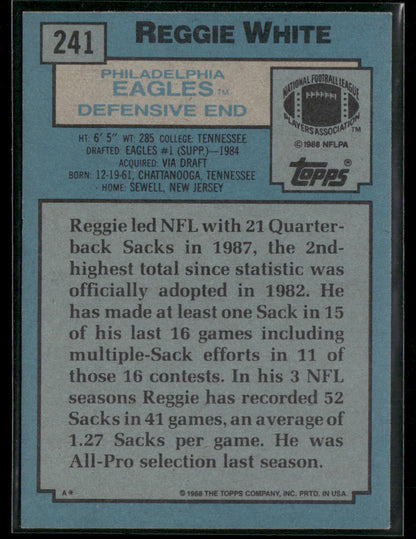 1988 Topps Reggie White #241