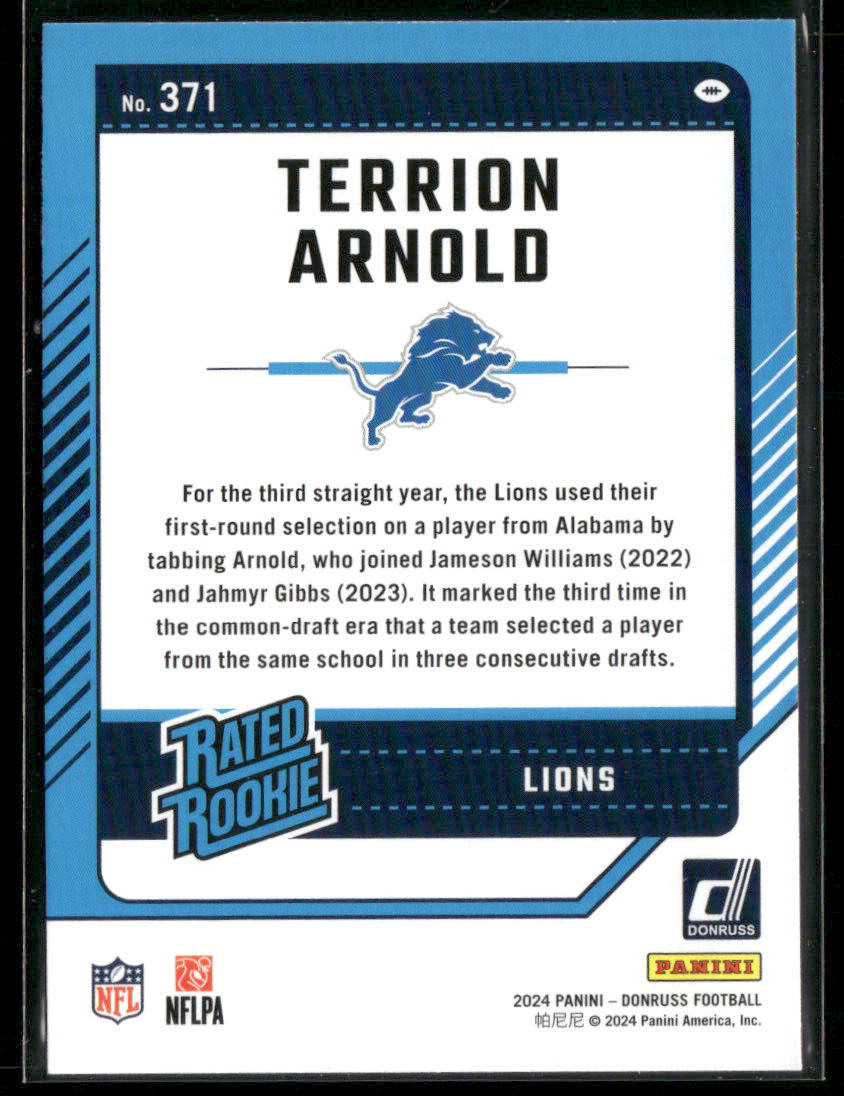 2024 Panini Donruss Terrion Arnold #371