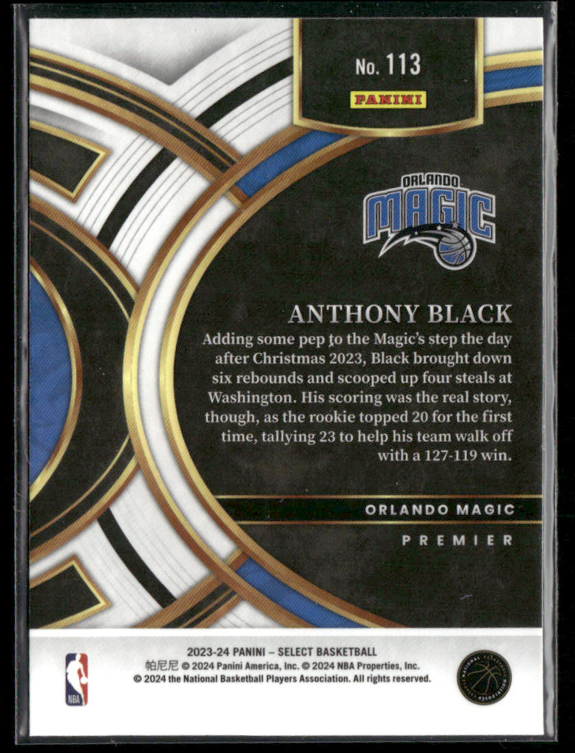 2023-24 Panini Select Anthony Black #113 Blue