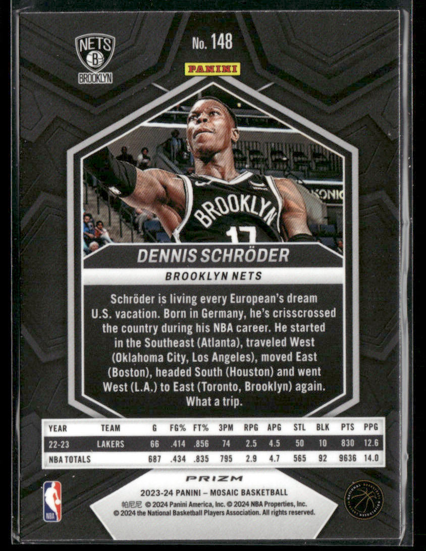 2023-24 Panini Mosaic Dennis Schröder #148 Silver Prizm