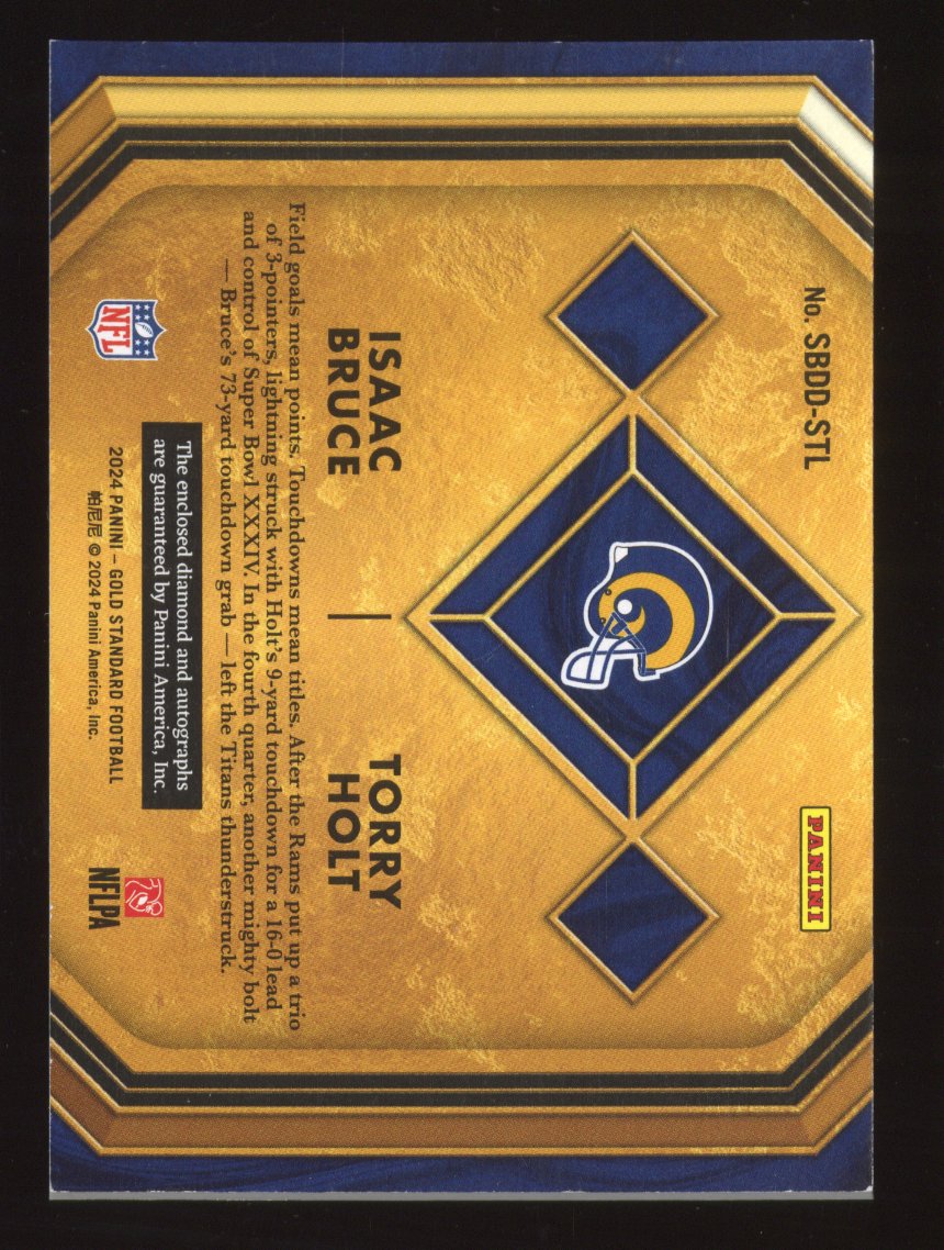 2024 Panini Gold Standard Isaac Bruce Torry Holt Dual Diamond Autograph 05/10