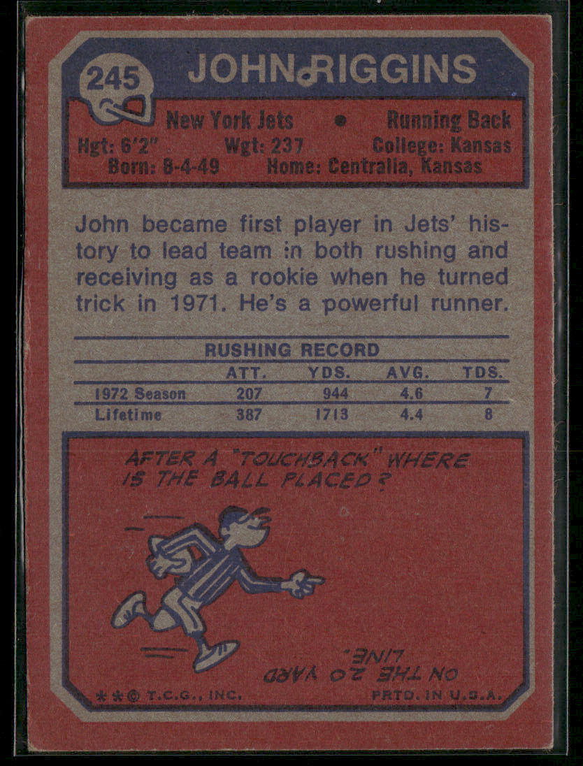 1973 Topps John Riggins #245