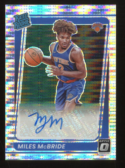 2021 Panini Optic Basketball Miles McBride #174 /19 Rated Rookie Autographed