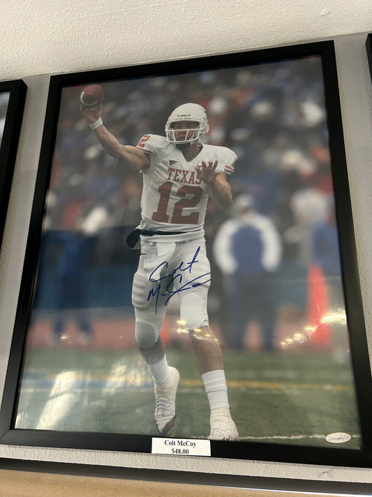 Colt McCoy Texas Longhorns Signed Football Photo