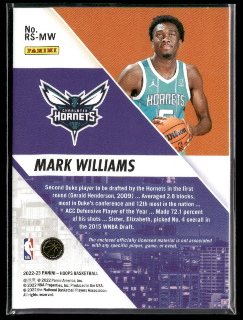 2022-23 Panini Hoops Mark Williams #RS-MW Memorabilia