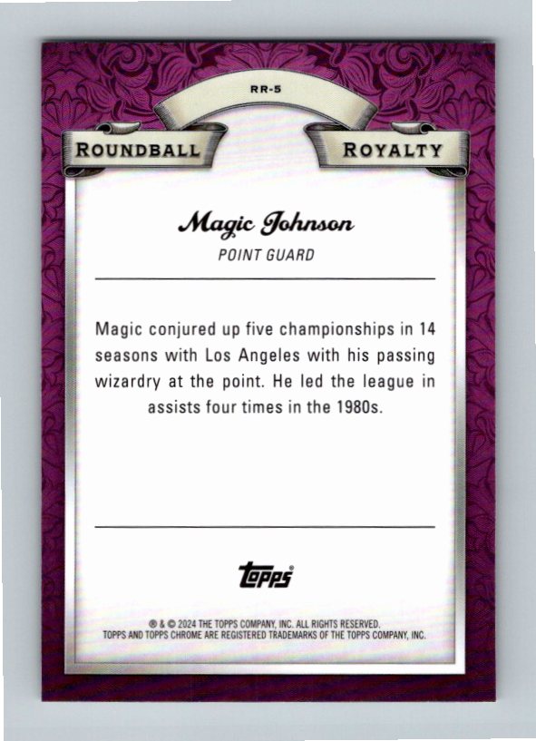 2023-24 Topps Chrome Magic Johnson #RR-5 Roundball Royalty