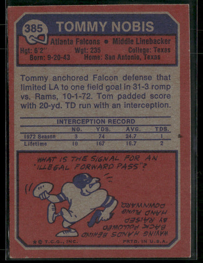 1973 Topps Tommy Nobis #385